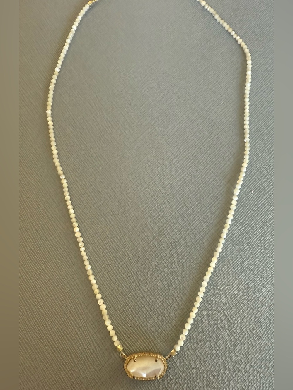 Kendra Scott Elise Mother of Pearl Gold Beaded Necklace - Picture 2 of 4